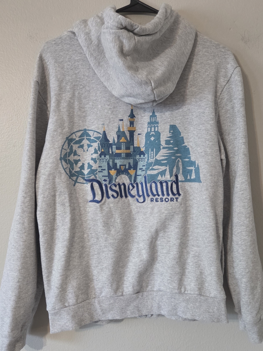 Disney Gray Full Zip Hoodie Women's Small Disneyland Resort Logo Sweatshirt